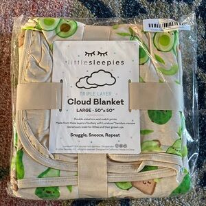 Little sleepies avocado toast large cloud blanket